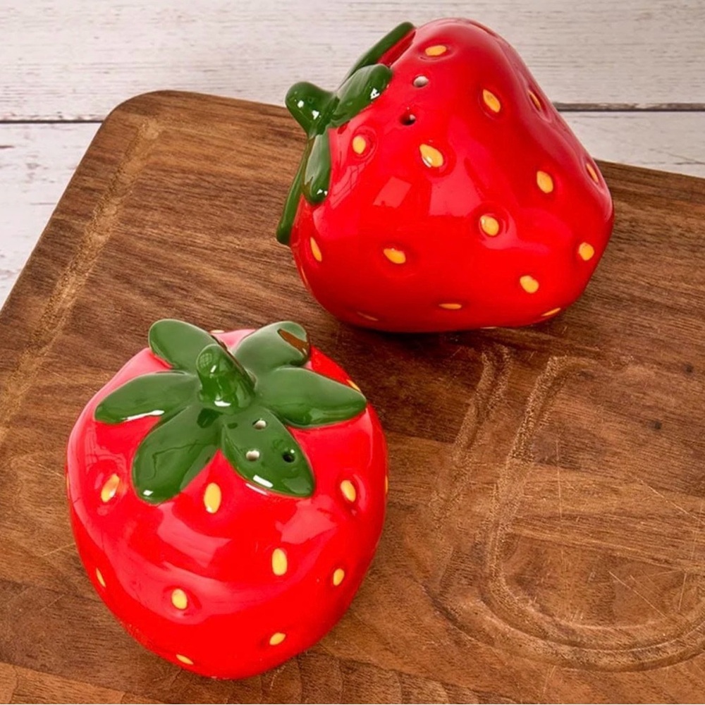 Red Strawberry Salt and Pepper Shakers